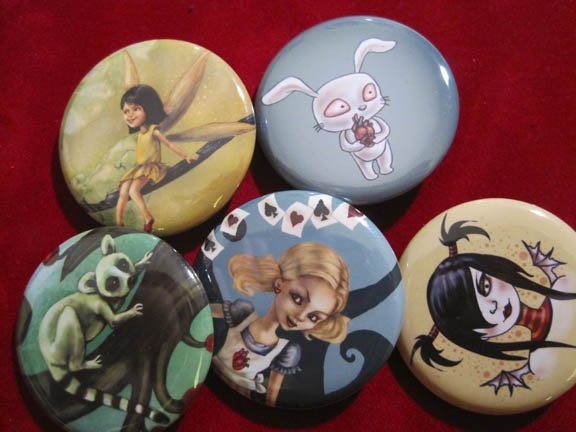 Five Cute Fantasy Art Pins