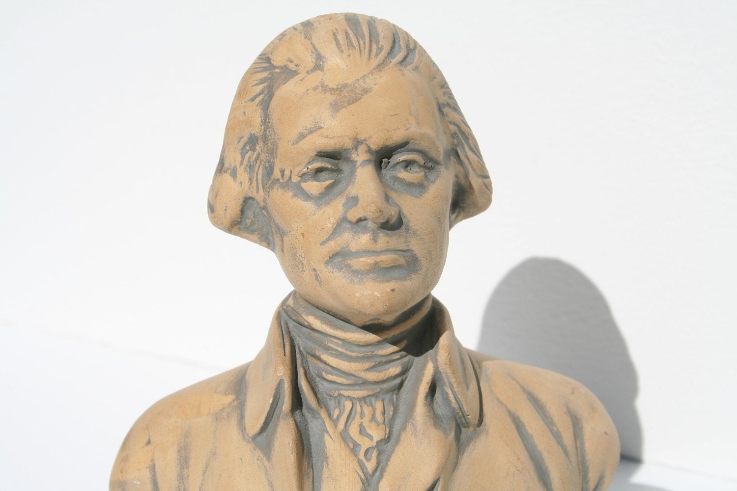 Hand Made Ceramic Bust of Thomas Jefferson