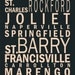 ILLINOIS Vintage bus scrolls on cotton canvas subway style black   white typography letters print by artistico Handmade Wall Decor