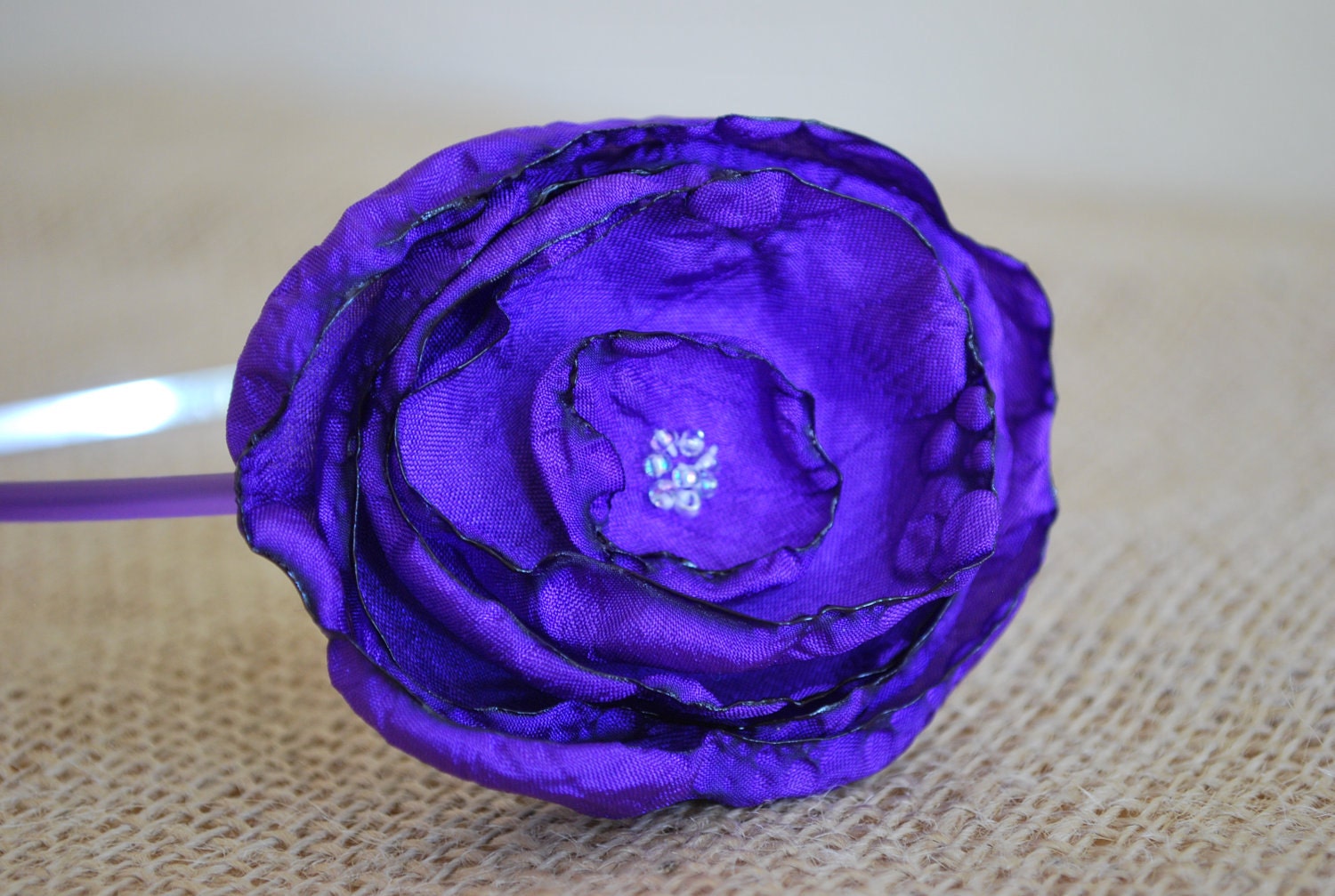 Purple Fabric Flower Headband