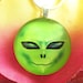 Green Alien UFO Jewelry Glass Pendant Necklace