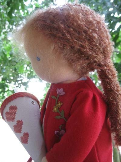 Ria's first day at School Fairywooldoll Waldorf inspiert cloth doll