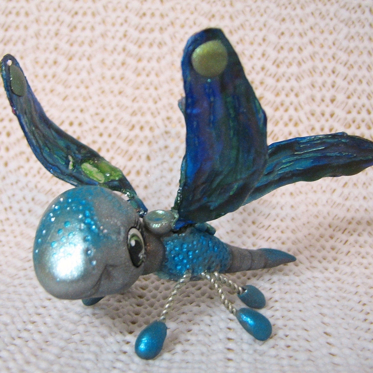 Kawaii Chibi Dragonfly Chibitude                                   Figurine Polymer Clay Hand Made