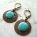 Turquoise and Brass Earrings