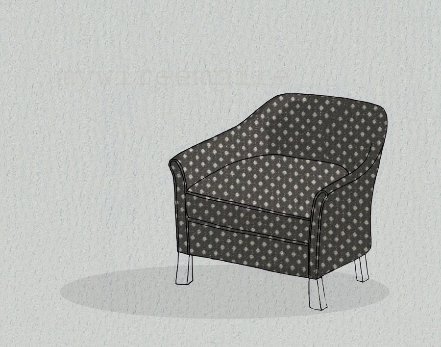 club chair (b/w) - print