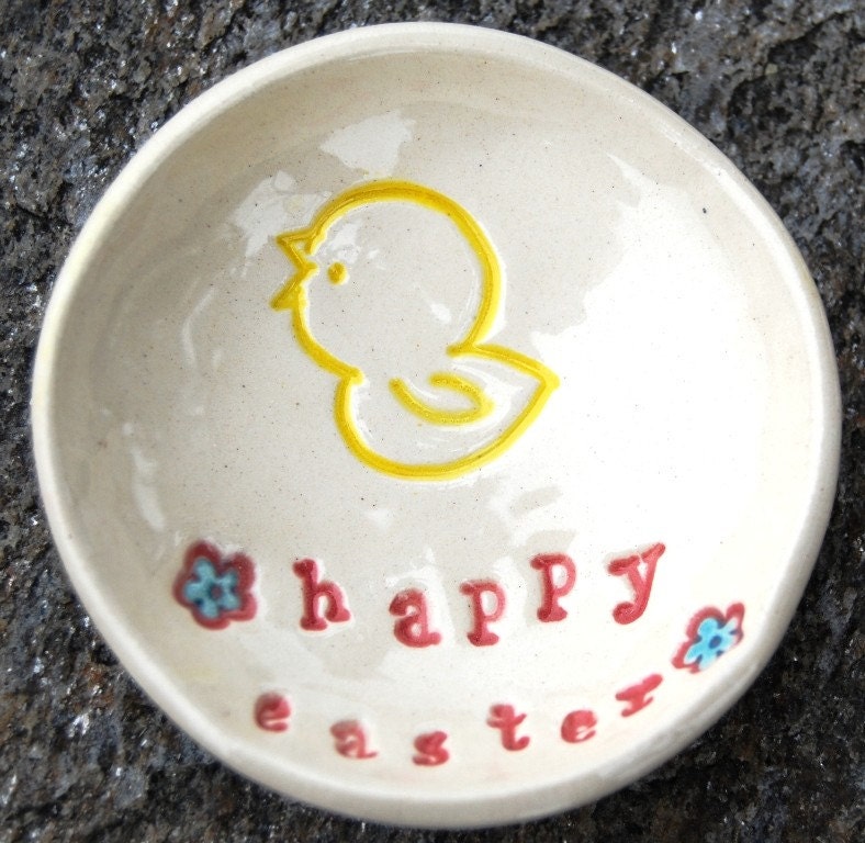 Lil' Dish  - Happy Easter with chickie and flowers