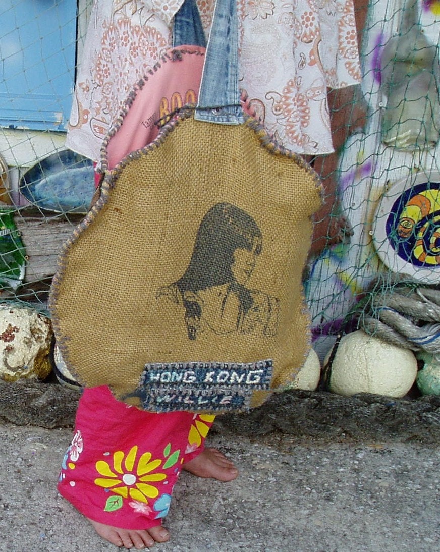 Hippie Bag  
Burlap Hand Bag