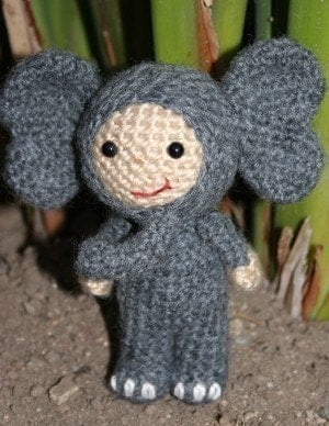 Crochet Pattern- Enoc in an elephant suit