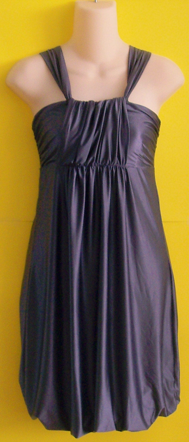 RESERVED  Slinky Vixen Dress w/ Draped Front and Bubble Hem