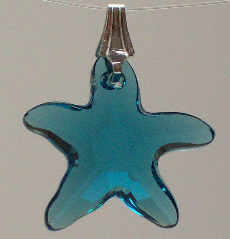 Starfish Swarovski Pendant in Indicolite