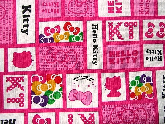 hello kitty fabric by the yard. Cute Japanese Fabric - Hello Kitty HALF YARD (F84). From FromJapanWithLove