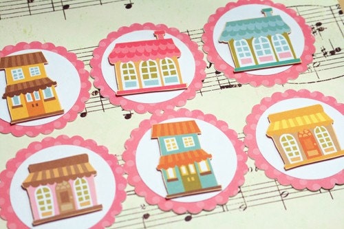 Set of 6 Cute Home Tags- Perfect for Card-Making, Scrapbooking, Altered Art and more