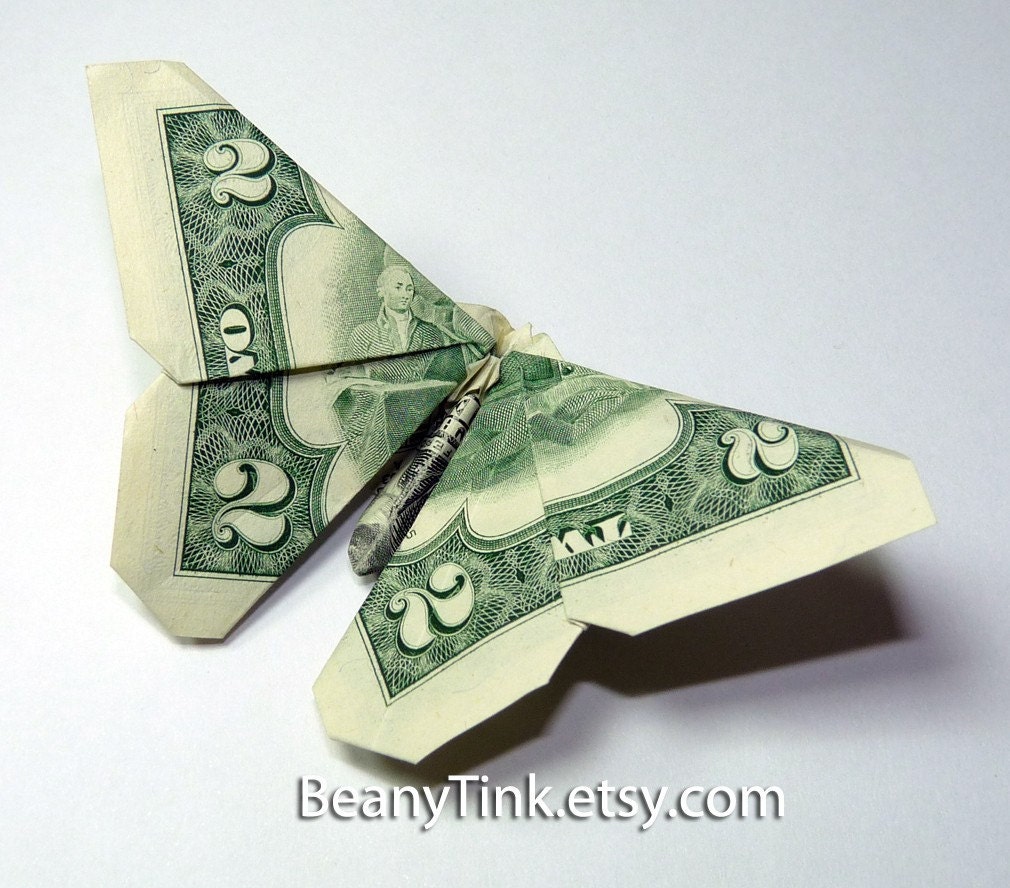 Dollar Bill Origami Butterfly Ring