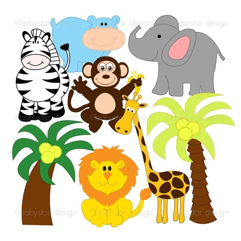 Check out this cute set of Jungle Animal clipart!
