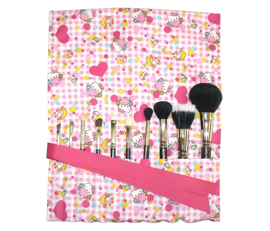 Hello Kitty makeup brush roll organizer - kawaii japanese import