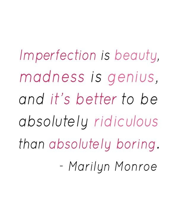 (Imperfection is Beauty Marilyn Monroe Quote by 3LambsGraphics). Beauty 
