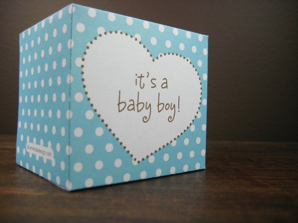 Printable DIY Favor Box - Blue Boy Heart