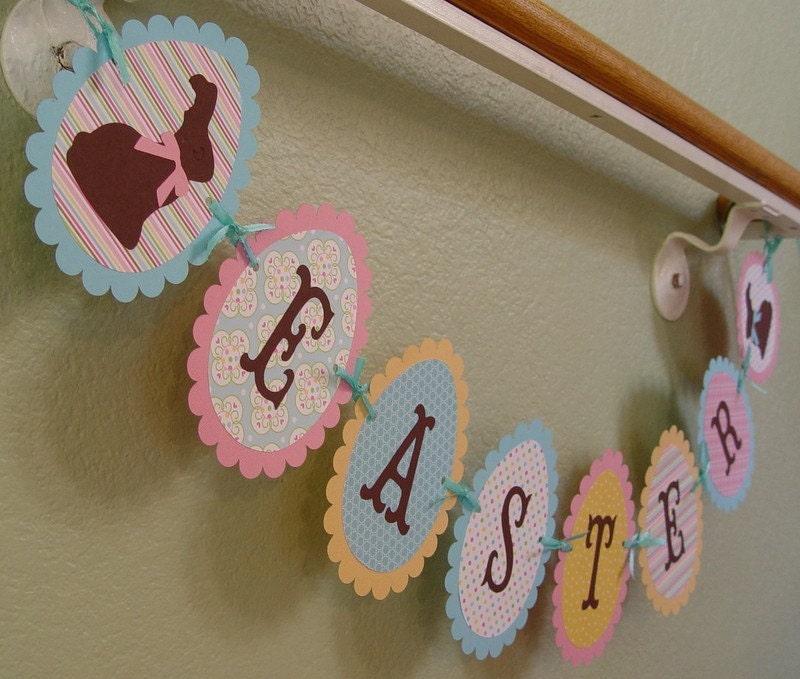 Easter Egg Banner w/ Chocolate Bunnies