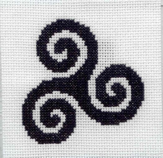 Celtic Art Sticker, Triskel Spiral #2 by Beltain Tribal Tattoo Triskel Cross Stitch Magnet - PIF. From DefiantDamsel