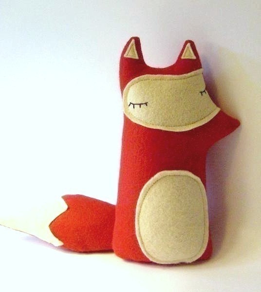 Sleepy Red Forest Fox Plush - Made to order
