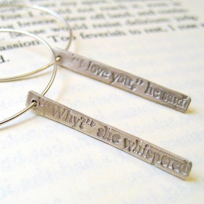 love quotes photos. Love Quotes Fine Silver Hoop Earrings. From littlebrownbird