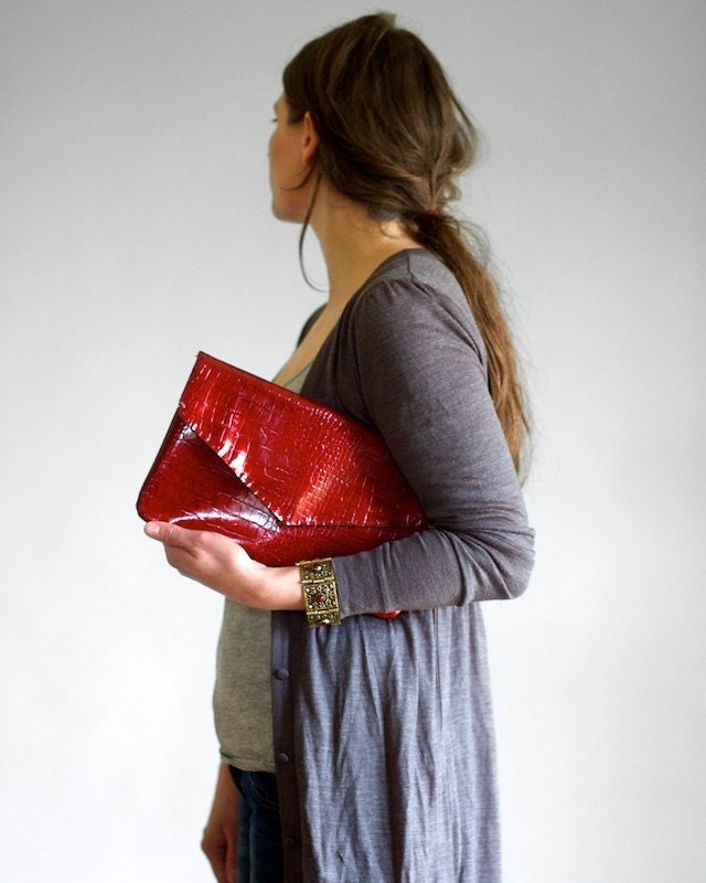envelope clutch singapore. Red Patent Leather Oversized Envelope Clutch XL. From patkas