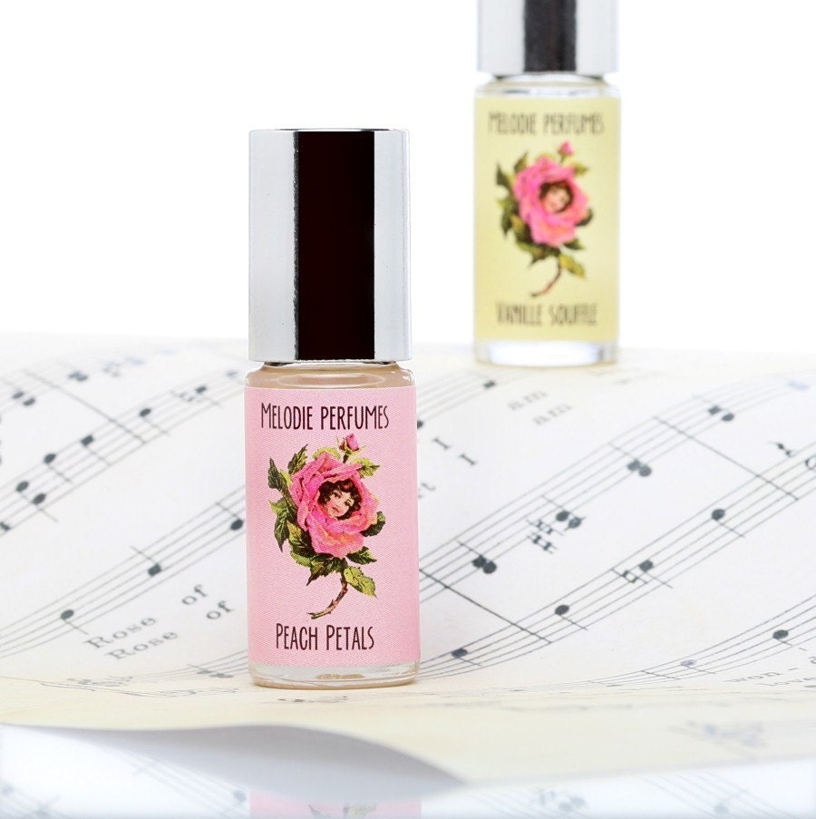 SALE PEACH PETALS Perfume Oil Roll On Delicious and Ripe MELODIE PERFUMES