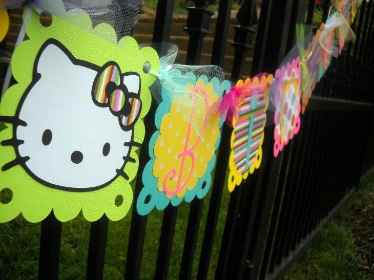 Hello Kitty Happy Birthday Banner for Birthdays, Parties, and Showers