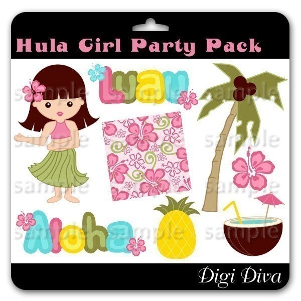 hawaiian flowers clip art. Hula Girl Graphic Clip Art
