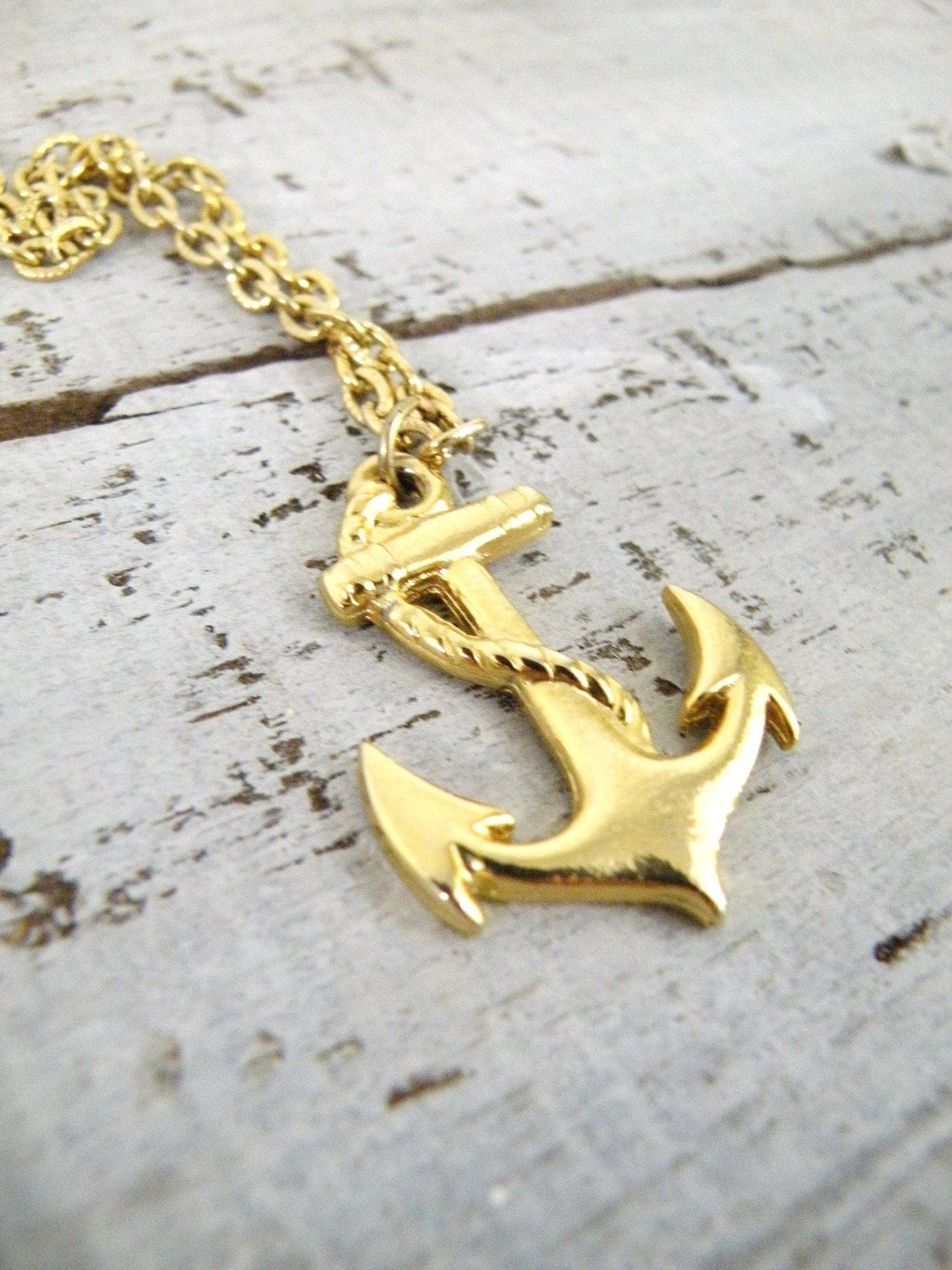 vintage SAILOR simple anchor necklace