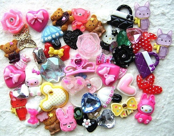 WHOLESALE Japanese 50 GIRL MIX Cabochons Charms BIG Pack 7