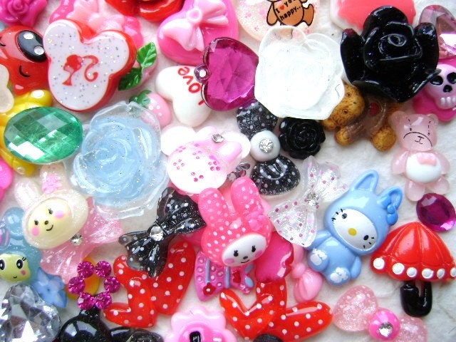 WHOLESALE Cute Japanese 100 GIRL MIX Cabochons Charms BIG Pack 9