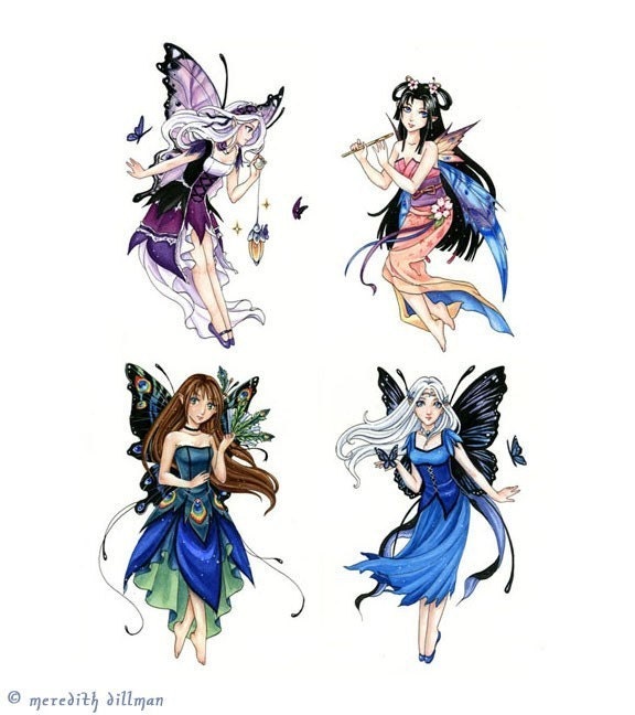 cute anime fairies. Anime Fairies card set