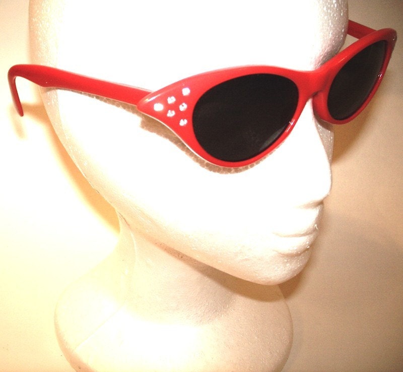 red cat eye sunglasses. Vintage Red Cat Eye Sunglasses