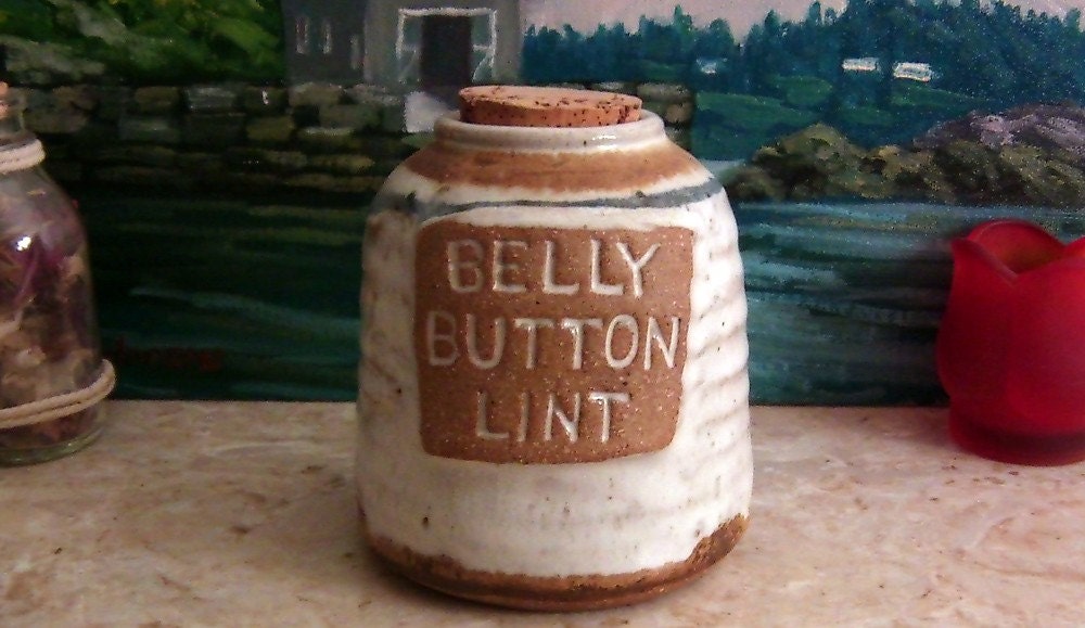 Belly Button Lint. Belly Button Lint Ceramic Jar