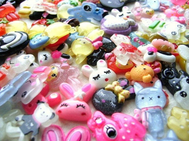 Wholesale Cute Characters 75 MIX Cabochons Charms SET B