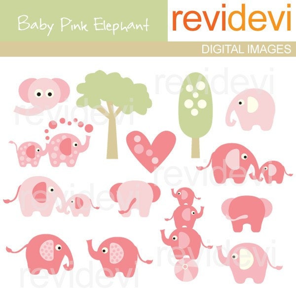 Black And White Elephant Clip Art. baby elephant clip art. Baby Pink Elephant 07227