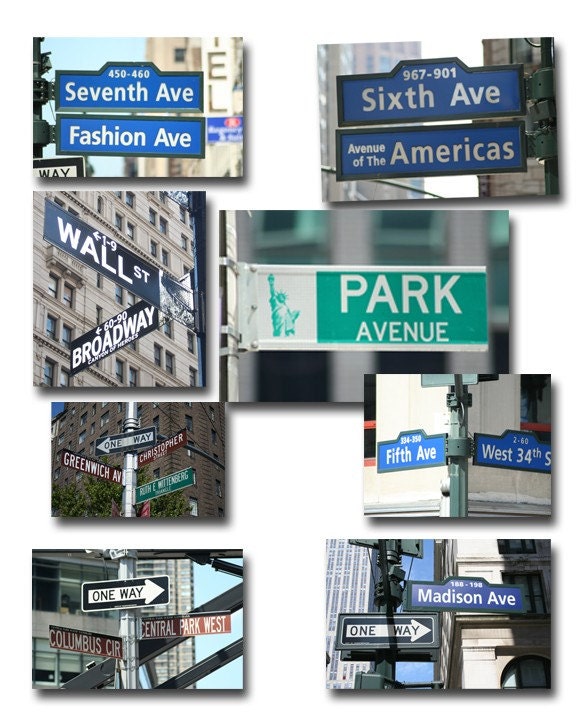 new york city street signs. Title: New York City Street