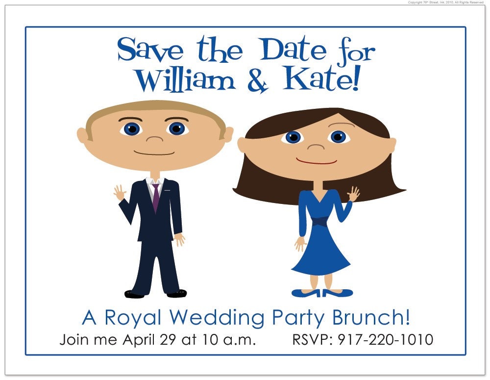 royal wedding party invitations. William and Kate Royal Wedding