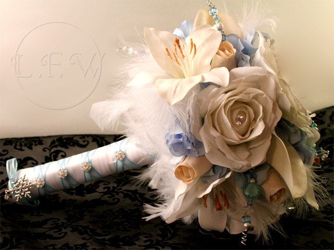 White Wedding Bouquets With Crystals. Crystal Bridal Bouquet amp;