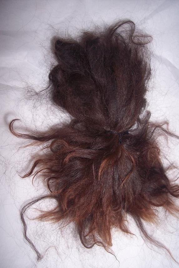 brown hair lighter ends. Reborn doll alpaca hair- 5-6