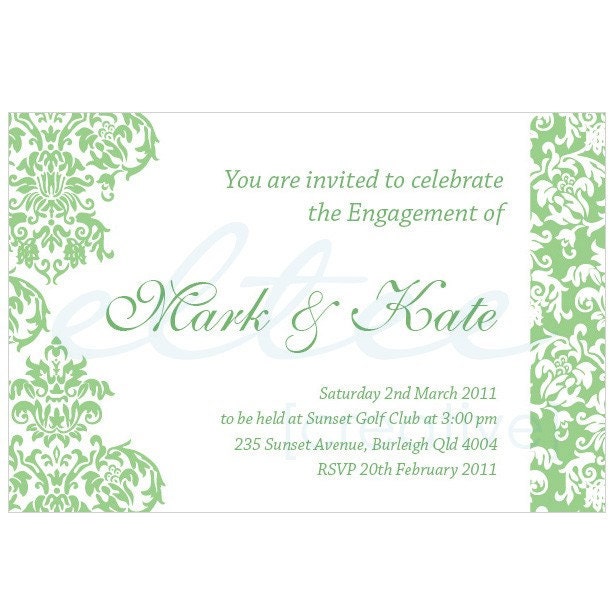 engagement party invitation to our'Isabella' wedding invitations