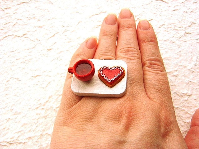 Heart Shaped Cookie And Tea Ring at @etsy By @souzoucreations