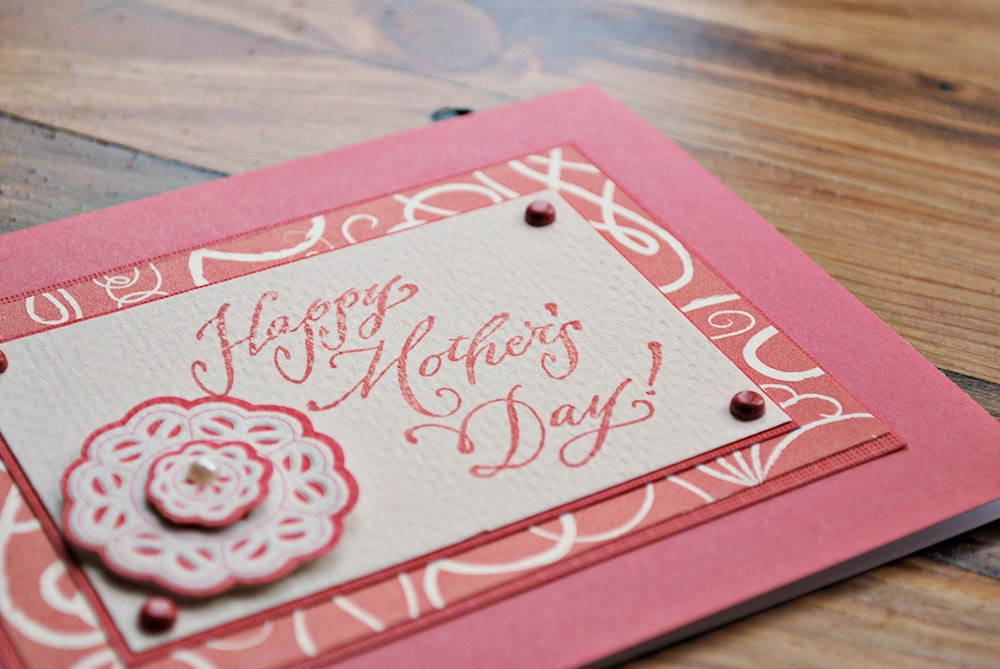 handmade happy mothers day cards. pink mother#39;s day card with