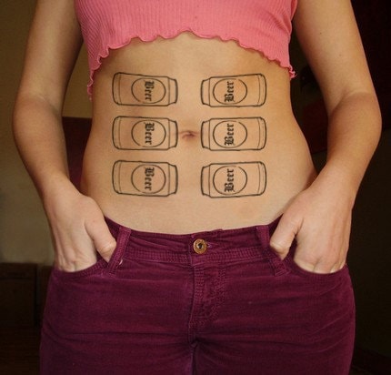 The hilarious Six Pack temporary Tattoo from Temptuous Tatts :