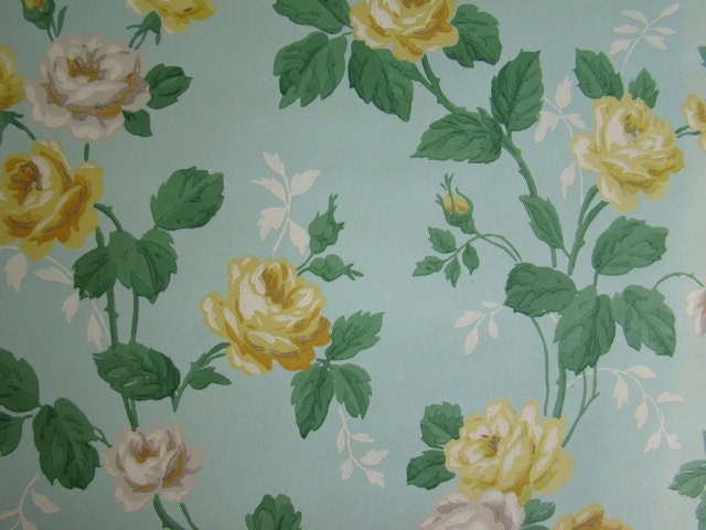 wallpaper yellow and white. Vintage Wallpaper Yellow and