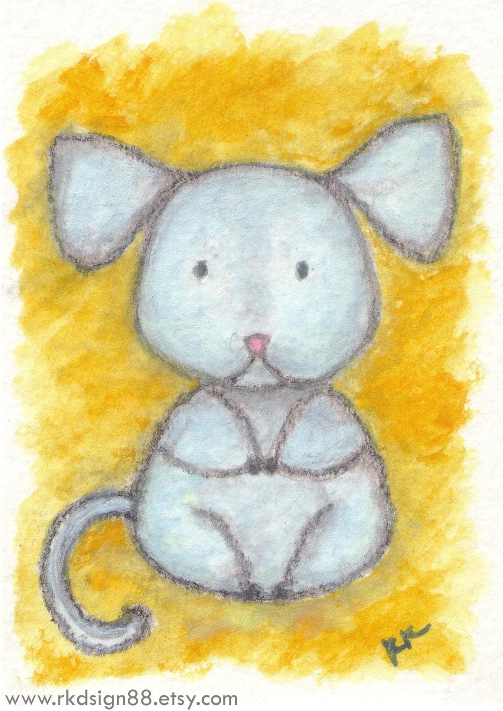 art painting aceo atc rkdsign88.blogspot.com rat mouse drawing etsy chinese zodiac watercolor