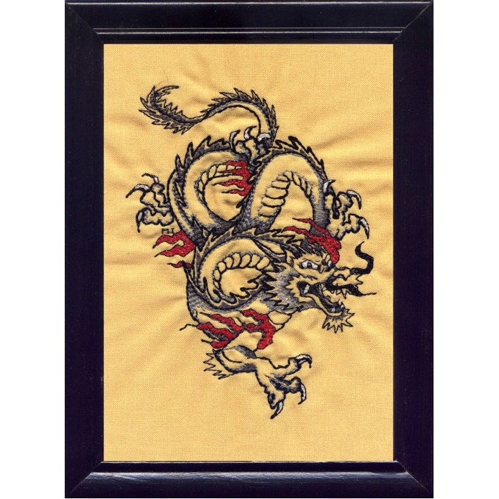 dragon tattoo flash. Embroidered Dragon Tattoo