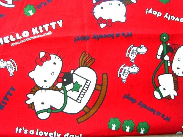 hello kitty fabric by the yard. Hello Kitty Fabric Half Yard (F199). From FromJapanWithLove