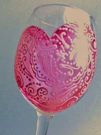 Tattooed Heart Wine Glass